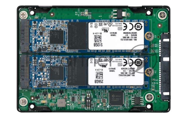 Адаптер QNAP QDA-A2MAR HDD/SSD drives adapter 2 x M.2 2280 SATA SSD -> 1 x SATA 2.5 , Transfer rate 6 Gb/s. Supports RAID 0, 1, JBOD. w/o HDD