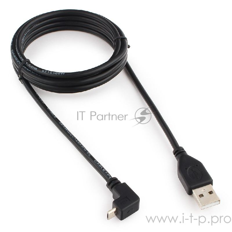 Кабель Gembird/Cablexpert Pro CCP-mUSB2-AMBM90-6, AM/microBM 5P, 1,8м, угловой, экран, черный