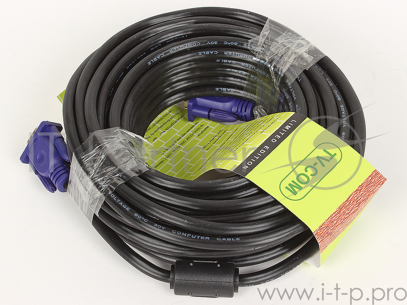Кабель TV-COM Кабель соединительный (QCG120H-15M/QCG341AD-15M) SVGA (15M/M) 15m 2 фильтра 6939510844061