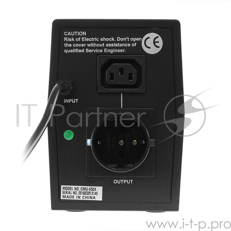 ИБП Crown CMU-650X (600ВА/300 Вт Off-Line 1хEuro+1хIEC-320 резервным питанием и фильтрацией 12V/7AH х 1 пластик)