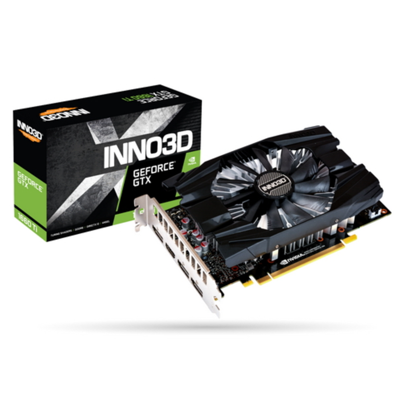 Видеокарта GTX 1660 TI COMPACT 6GB (1770Mhz / 12.0Gbps) / 6GB GDDR6 / 192-bit / DP x3 + HDMI / VA29 / D18Z6710 (N166T1-06D6-1710VA29)