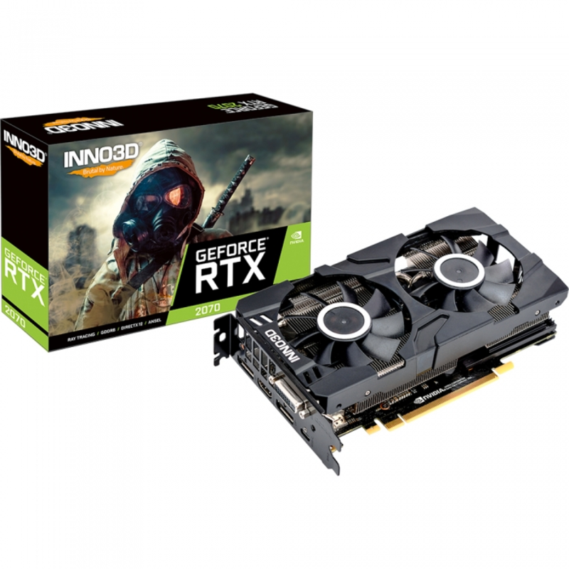 Видеокарта RTX 2070 TWIN X2 8GB (1620Mhz / 14.0Gbps) / 8GB GDDR6 / 256-bit / DP x3 + HDMI / VA23 / D18Z6710(N20702-08D6-1710VA23)