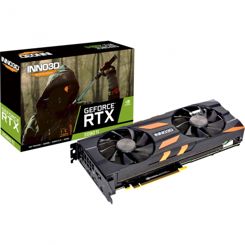 Видеокарта RTX 2080 TI TWIN X2 11GB (1545Mhz / 14.0Gbps) / 11GB GDDR6 / 352-bit / DP+DP+DP+HDMI+USB-C / 633-NT3 / PG150 (N208T2-11D6-1150633)