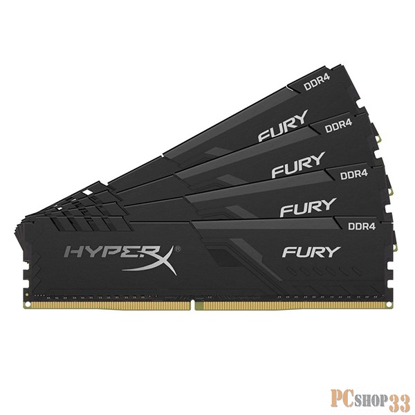 DDR 4 DIMM 32Gb PC21300, 2666Mhz, Kingston HyperX FURY RGB CL16 (Kit of 4) (HX426C16FB3AK4/32) (retail)