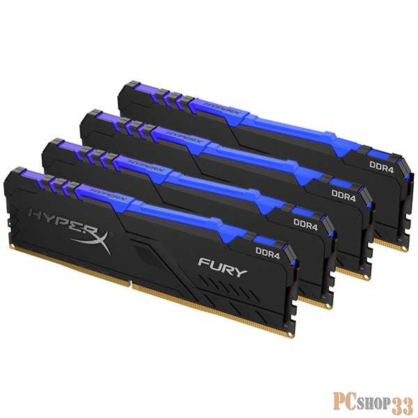 DDR 4 DIMM 64Gb PC27733, 3466Mhz, Kingston HyperX FURY RGB CL16 (Kit of 4) (HX434C16FB3AK4/64) (retail)