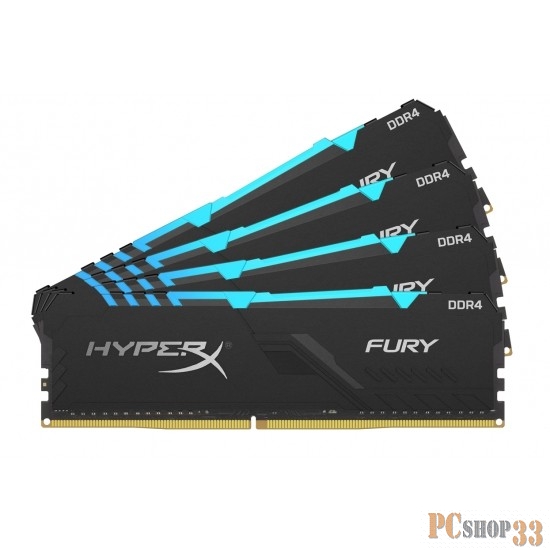 DDR 4 DIMM 32Gb PC24000, 3000Mhz, Kingston HyperX Fury RGB CL15 (Kit of 4) (HX430C15FB3AK4/32) (retail)