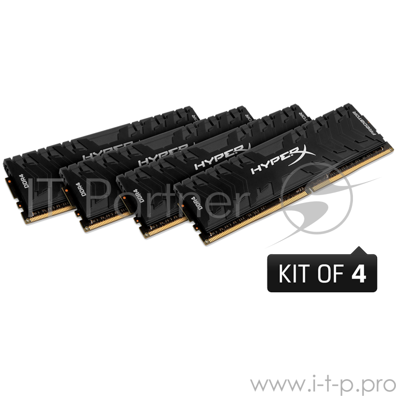 DDR 4 DIMM 64Gb PC28800, 3600Mhz, Kingston XMP HyperX Predator CL17 (Kit of 4) (HX436C17PB3K4/64) (retail)