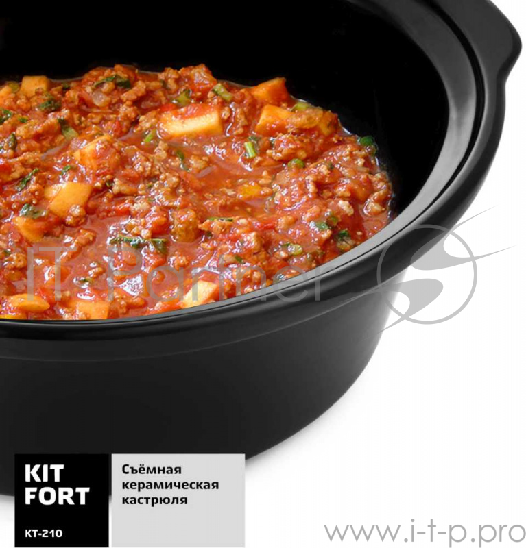 Медленноварка Kitfort КТ-210 6.5л 320Вт серебристый/черный