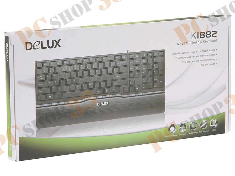 Клавиатура Delux K1882, 103+15кн., черный (USB)