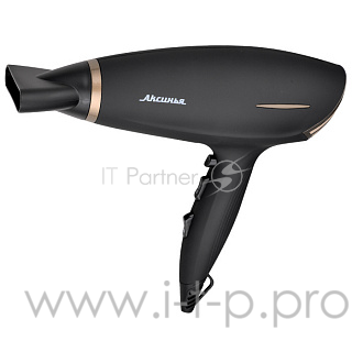 Фен АКСИНЬЯ КС-700 : ХОЛОДНЫЙ ВОЗДУХ, 2200Вт, черный с золотым (Россия)(12)