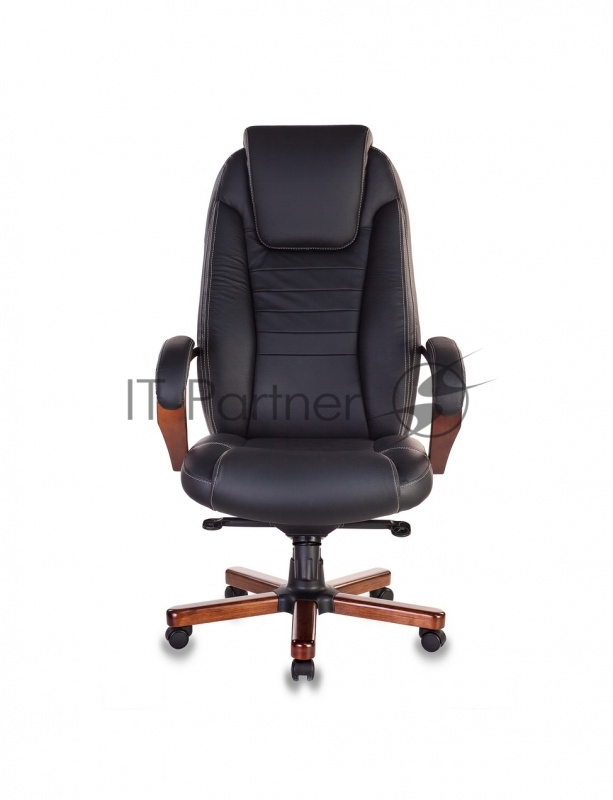 Кресло руководителя Бюрократ T-9923MAHOGANY/BLACK черный кожа крестовина дерево