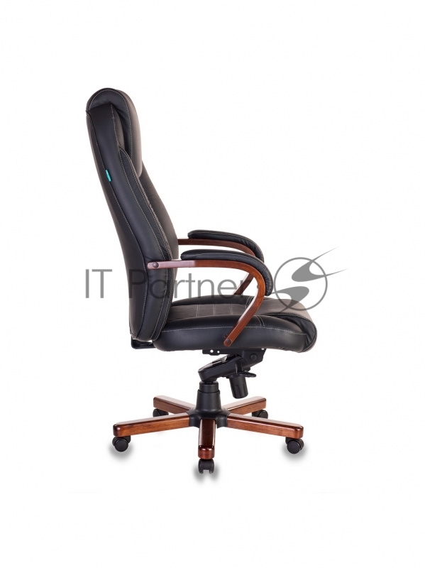 Кресло руководителя Бюрократ T-9923MAHOGANY/BLACK черный кожа крестовина дерево