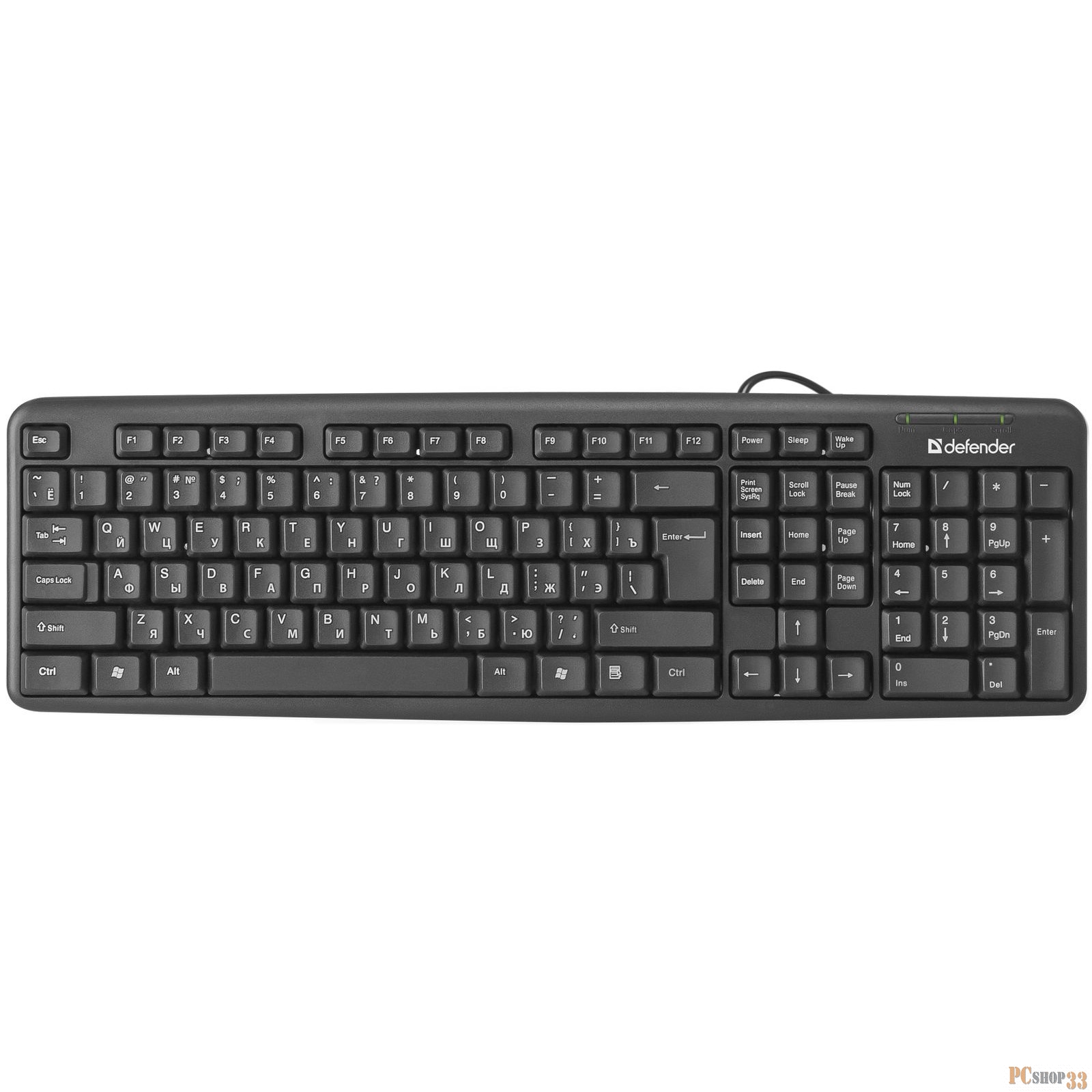 Клавиатура Defender HB-520 Element 45520, 104+3кн., черный (PS/2)