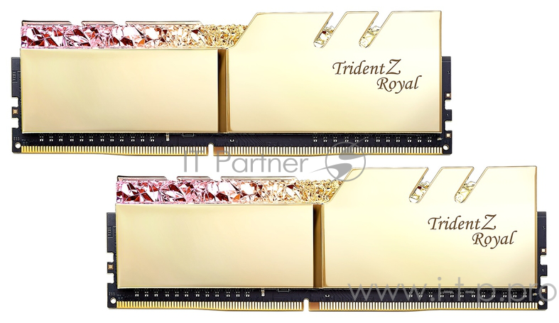 Модуль памяти G.SKILL TRIDENT Z ROYAL DIMM DDR4 16GB (2x8GB kit) 4800MHz CL18 1.5V / F4-4800C18D-16GTRG / Gold