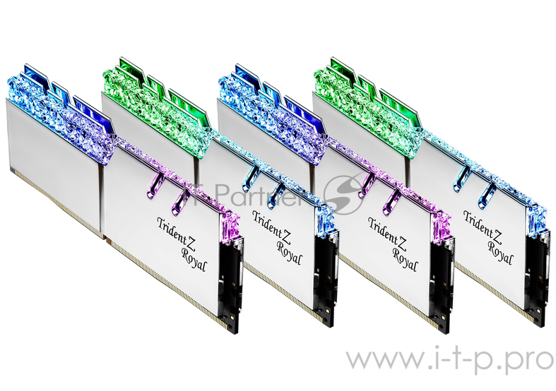 Модуль памяти G.SKILL TRIDENT Z ROYAL DIMM DDR4 32GB (4x8GB kit) 3200MHz CL14 1.35V / F4-3200C14Q-32GTRS / Silver