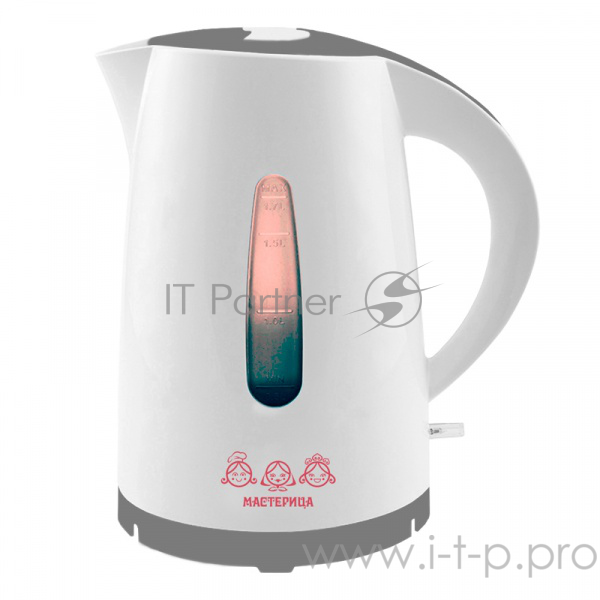 Чайник электрический Мастерица ЕК 1,7-01Р elbet белый/серый