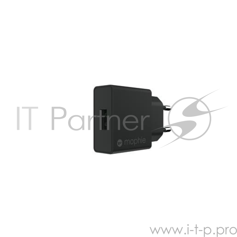 Сетевой адаптер питания Mophie Wall Adapter USB-A 18W. Мощность 18Вт., напряжение 5В, сила тока 2,4А. Цвет черный.