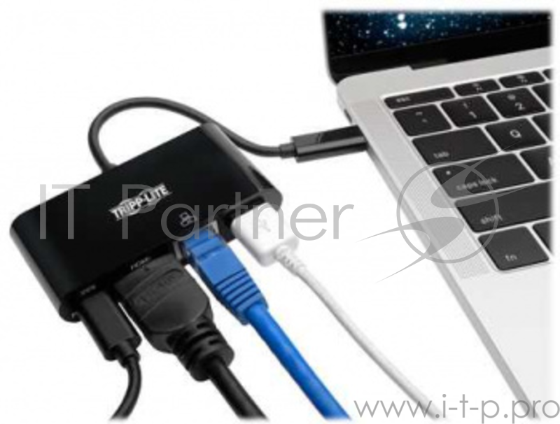 Адаптер Tripplite U444-06N-H4GUBC USB-C HDMI USB-A Gigabit Eth Thunderbolt 3 black