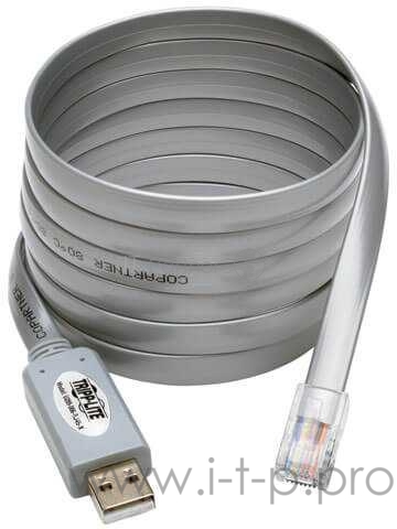 Кабель Tripplite PIMF cat5E 1.8м серый RJ-45 (m)-USB (m)