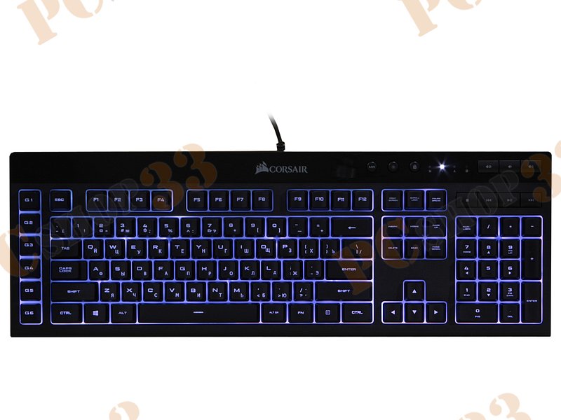Клавиатура Corsair K55 RGB CH-9206015-RU, подсветка, черный (USB2.0)