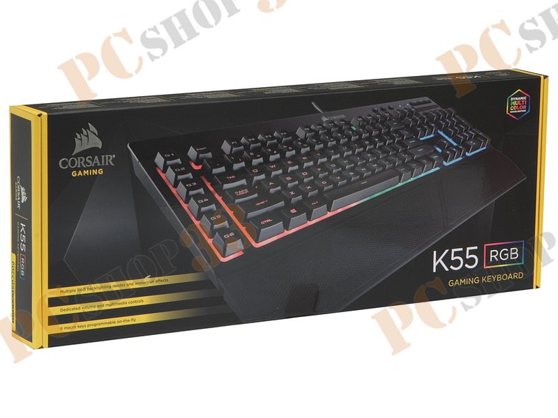 Клавиатура Corsair K55 RGB CH-9206015-RU, подсветка, черный (USB2.0)