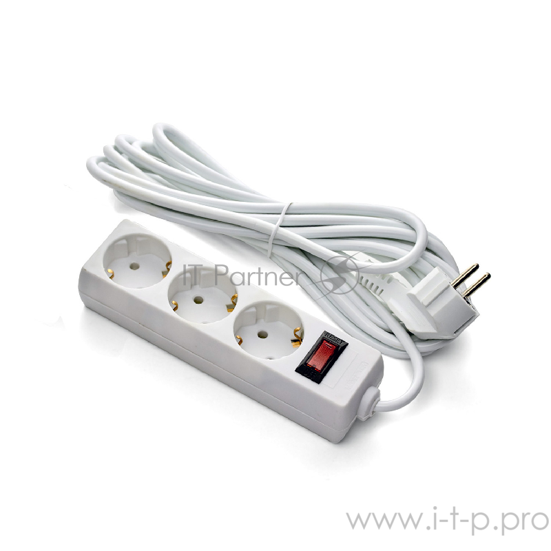 Удлинитель Exegate EC-3-1.8W (3 розетки, 1.8м, евровилка, белый)