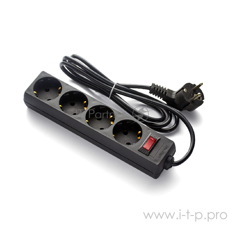 Удлинитель Exegate EC-4-1.8B (4 розетки, 1.8м, евровилка, черный)