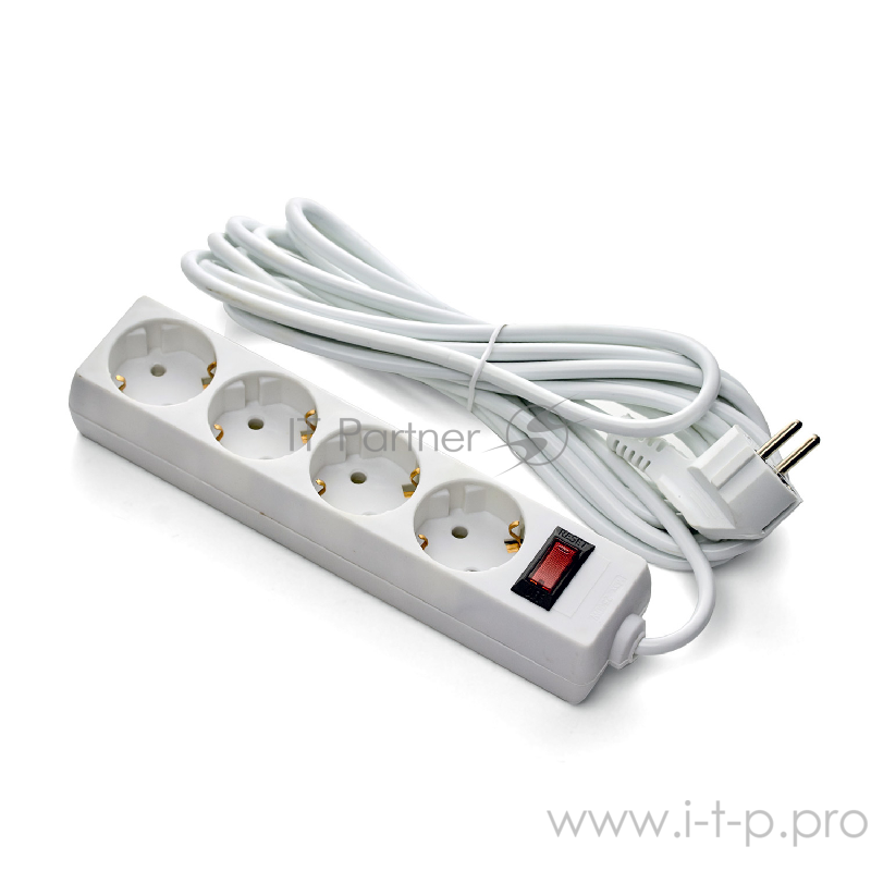 Удлинитель Exegate EC-4-5W (4 розетки, 5м, евровилка, белый)