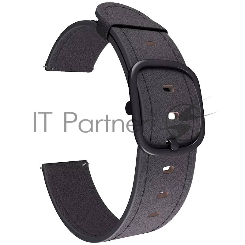 Универсальный кожаный ремешок Lyambda Minkar для часов 22 mm DSP-03-22 Black