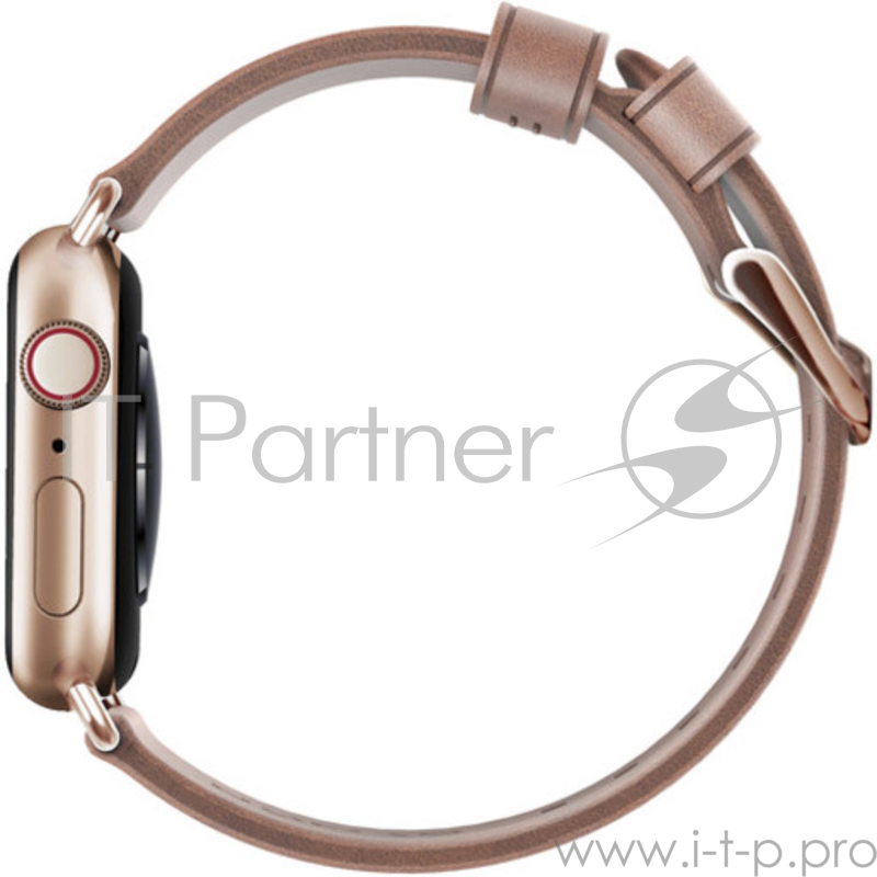 Ремешок Nomad Modern Strap (Slim) для Apple Watch 40mm/38mm. Материал кожа натуральная. Цвет ремешок светло-коричневый, застежка золотой.