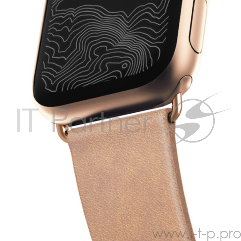 Ремешок Nomad Modern Strap (Slim) для Apple Watch 40mm/38mm. Материал кожа натуральная. Цвет ремешок светло-коричневый, застежка золотой.