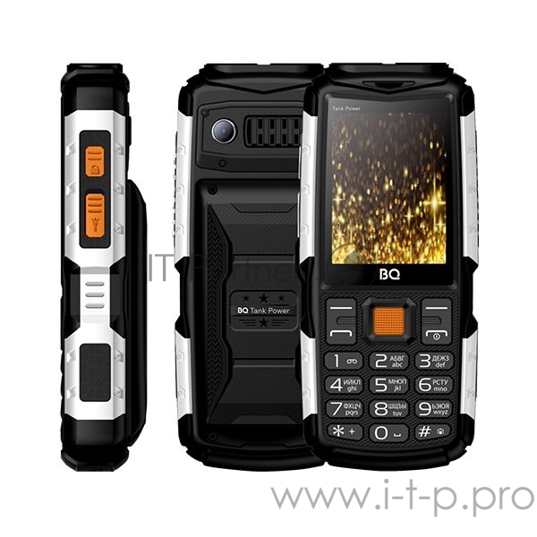 Мобильный телефон BQ 2430 Tank Power Black&gold 2.4” 240x320/32+32Mb/BT/2Sim/microS