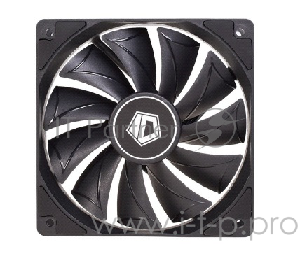 Вентилятор ID-COOLING XF-12025-SD-K 120x120x25мм (80шт./кор, PWM, Low Noise, резиновые углы, 700-1800об/мин, черная крыльчатка) BOX