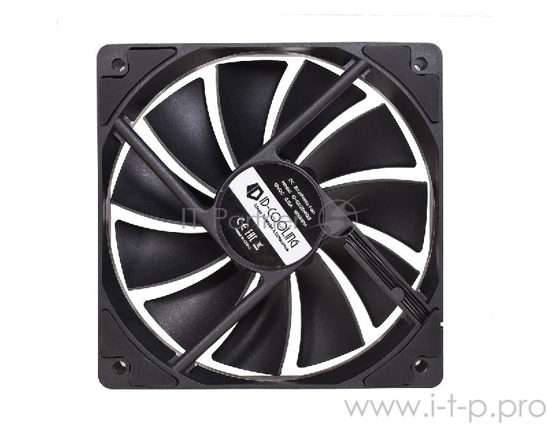 Вентилятор ID-COOLING XF-12025-SD-K 120x120x25мм (80шт./кор, PWM, Low Noise, резиновые углы, 700-1800об/мин, черная крыльчатка) BOX