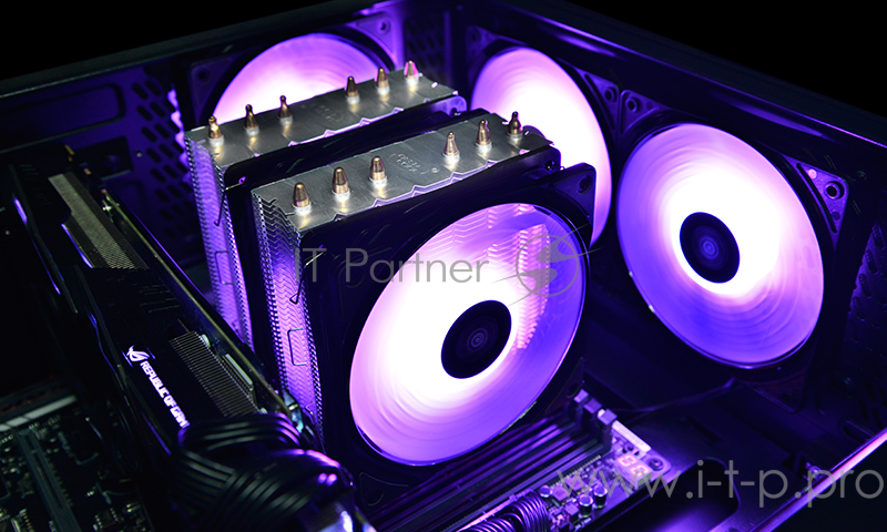 Кулер DEEPCOOL NEPTWIN RGB LGA2011/V3/1366/1156/55/51/50/ (8шт/кор,TDP 180W, PWM, DUAL FAN, DUAL Heatsink, RGB LED, 6 Heatpipe) RET