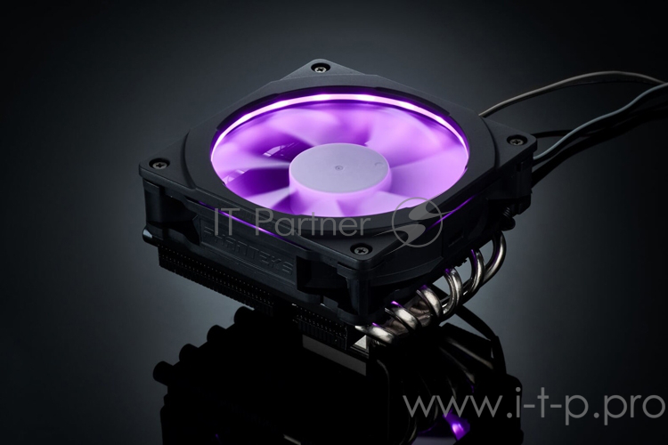 Кулер PHANTEKS (PH-TC12LS_RGB) Черный с RGB подсветкой S775/115X/1366/2011/FM1/2+/AM2 (12 шт/кор, Low Profile, вент-р 120мм с PWM, 6 тепловых трубок 6мм, 500-1800RPM, 25dBa)