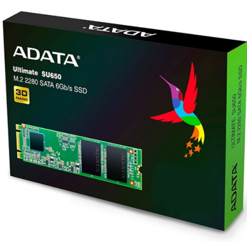 M.2 2280 240GB ADATA SU650 Client SSD ASU650NS38-240GT-C SATA 6Gb/s, 550/500, IOPS 80/60K, MTBF 2M, 3D TLC, 140TBW, RTL