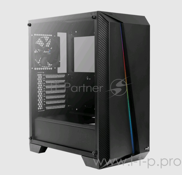 Корпус Aerocool Cylon Pro без БП, боковое окно, Card Reader, RGB, ATX, черный