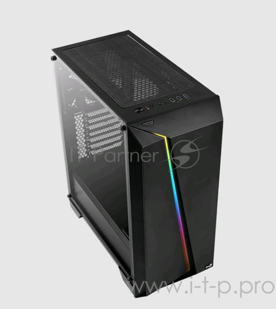 Корпус Aerocool Cylon Pro без БП, боковое окно, Card Reader, RGB, ATX, черный