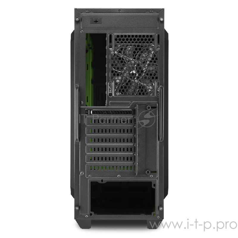 Sharkoon Shark SKILLER SGC1 Window green led игровой корпус чёрный (ATX, акрил, fan 1x120 мм + 1x120 мм, 2xUSB 3.0, audio)