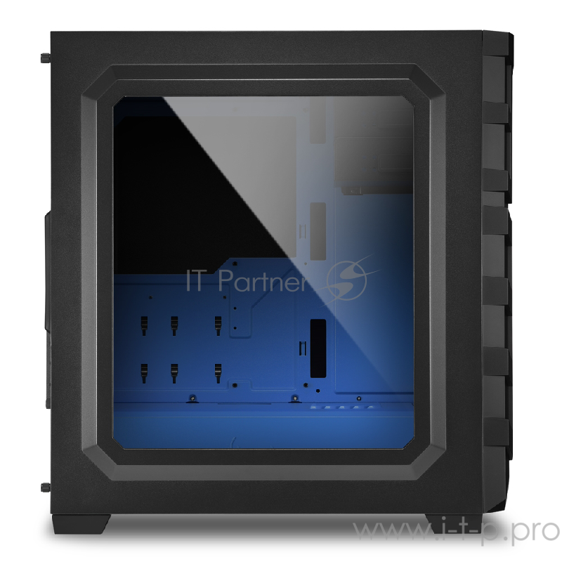 Sharkoon Shark SKILLER SGC1 Window blue led игровой корпус чёрный (ATX, акрил, fan 1x120 мм + 1x120 мм, 2xUSB 3.0, audio)