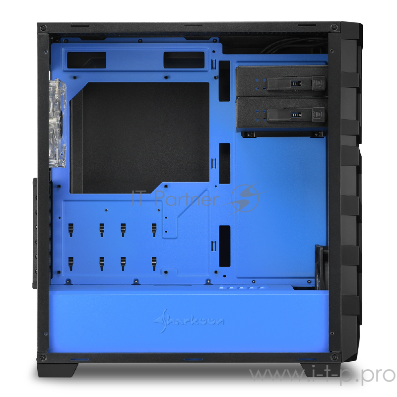 Sharkoon Shark SKILLER SGC1 Window blue led игровой корпус чёрный (ATX, акрил, fan 1x120 мм + 1x120 мм, 2xUSB 3.0, audio)