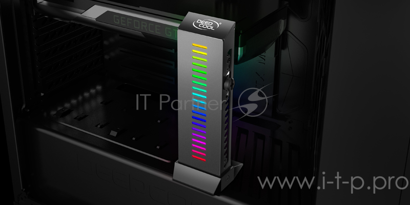 Держатель для видеокарты Deepcool GH-01 A-RGB (комплект цветового дооснащения корпуса, RGB, подключение 3pin (+5V-D-G)) Color Box