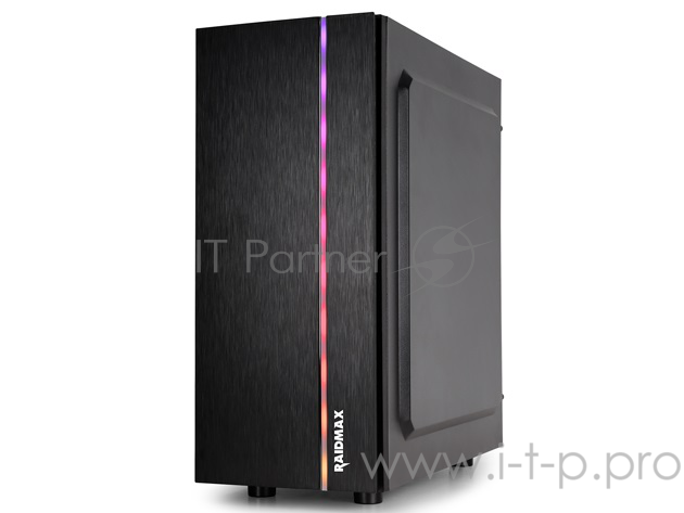 Корпус Raidmax BLAZAR, без БП, Addressable RGB strip, большое боковое окно, чёрный, ATX