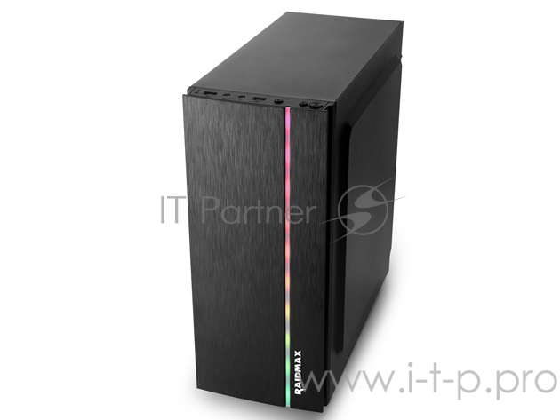 Корпус Raidmax BLAZAR, без БП, Addressable RGB strip, большое боковое окно, чёрный, ATX