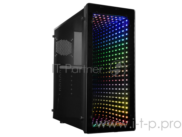 Корпус Raidmax GALAXY, без БП, Addressable RGB front panel, большое боковое окно, чёрный, ATX