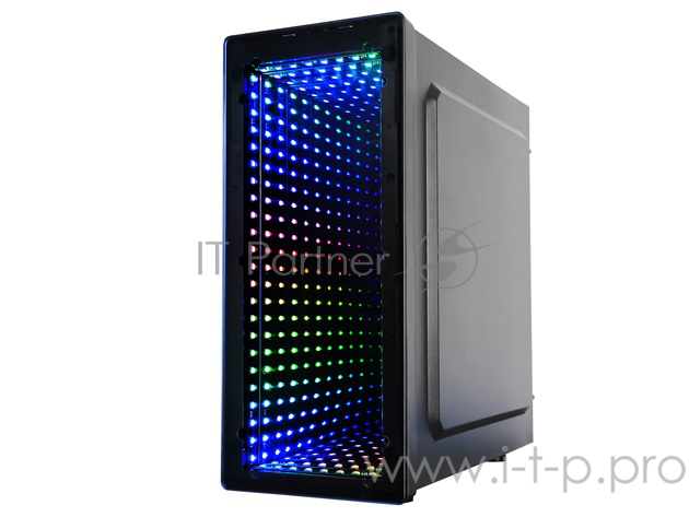Корпус Raidmax GALAXY, без БП, Addressable RGB front panel, большое боковое окно, чёрный, ATX