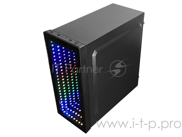 Корпус Raidmax GALAXY, без БП, Addressable RGB front panel, большое боковое окно, чёрный, ATX