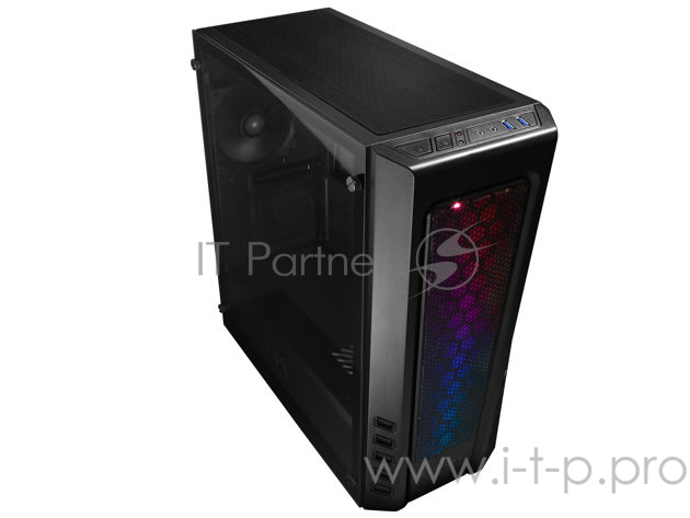 Корпус Raidmax ZETA RGB, без БП, Addressable RGB strip + Пульт ДУ, большое боковое окно из закалённого стекла, чёрный, ATX