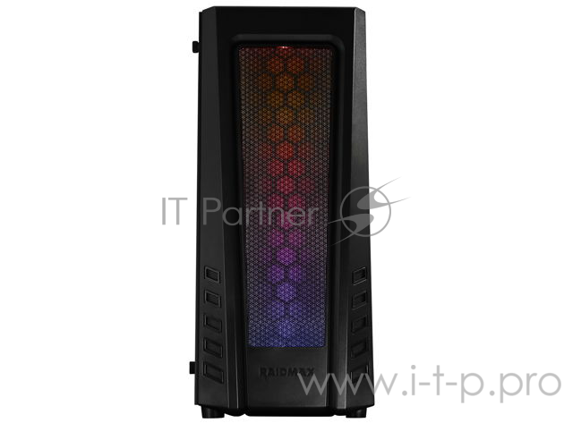 Корпус Raidmax ZETA RGB, без БП, Addressable RGB strip + Пульт ДУ, большое боковое окно из закалённого стекла, чёрный, ATX